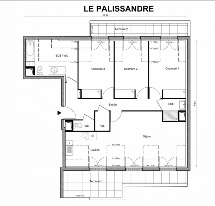 Apartment 4 rooms of 87 m² in Voisenon (77950)