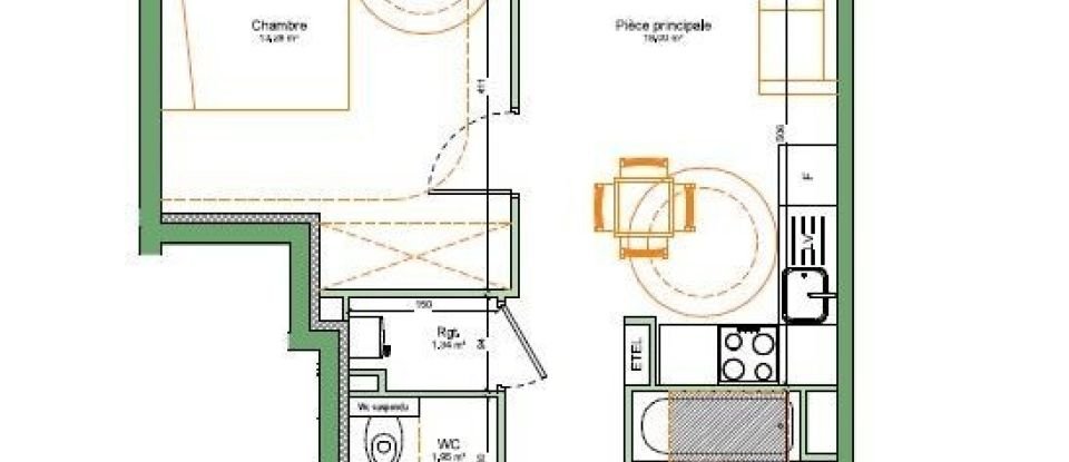 Appartement 2 pièces de 44 m² à Noisy-le-Grand (93160)