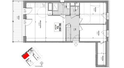 Appartement 3 pièces de 67 m² à Ferney-Voltaire (01210)