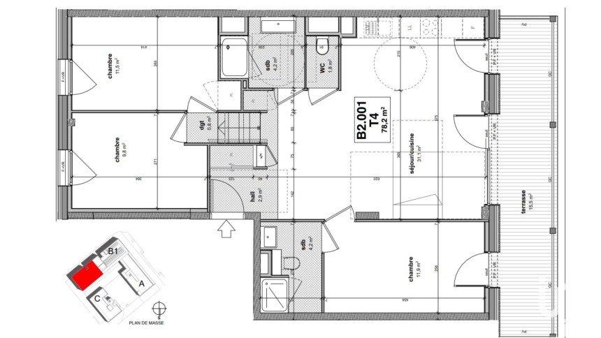 Appartement 4 pièces de 79 m² à Ferney-Voltaire (01210)