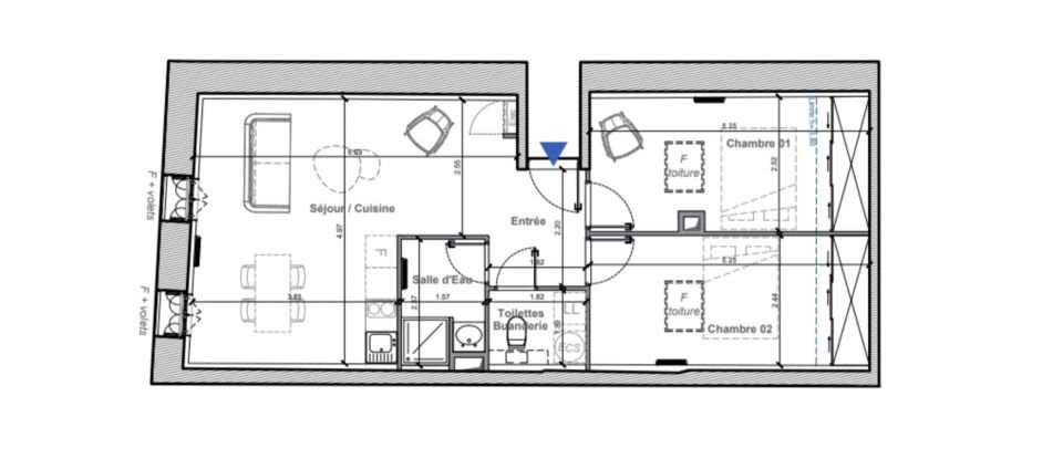 Appartement 3 pièces de 62 m² à Sète (34200)