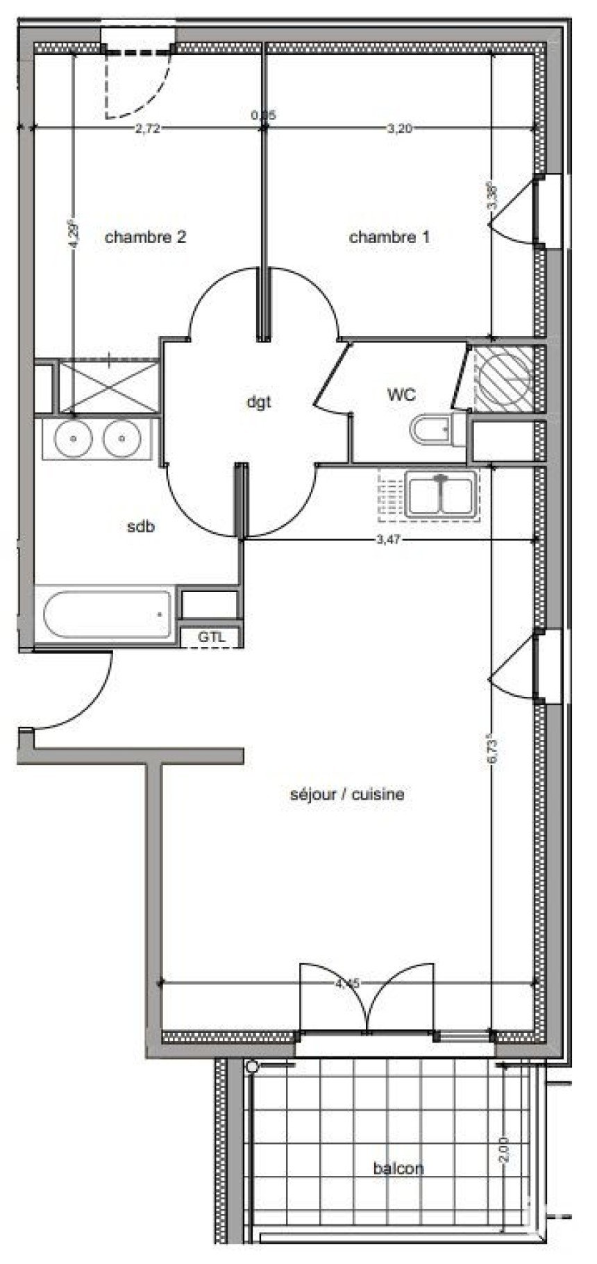 Apartment 3 rooms of 62 m² in Vitrolles (13127)