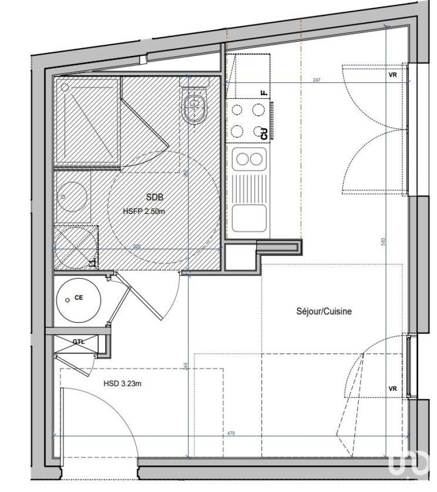 Appartement 1 pièce de 24 m² à Vénissieux (69200)
