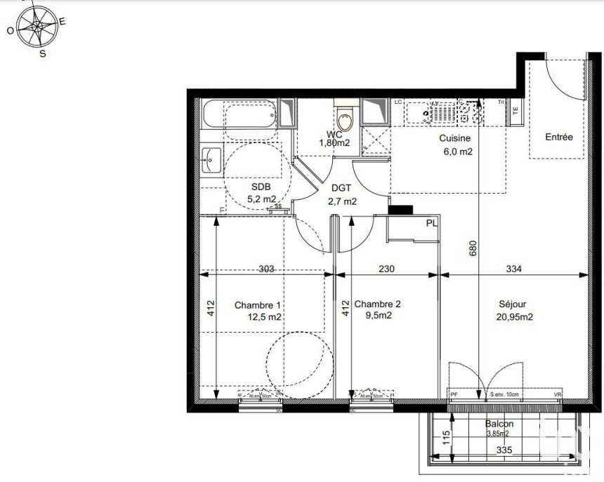 Appartement 3 pièces de 58 m² à Le Plessis-Robinson (92350)