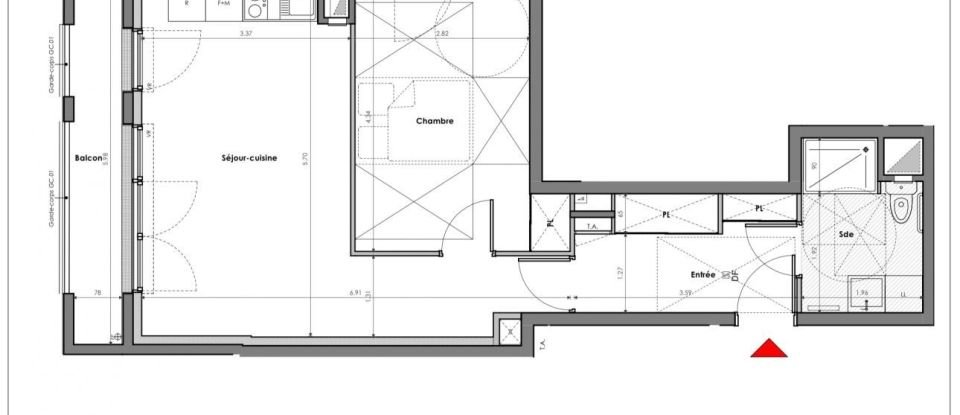 Apartment 2 rooms of 47 m² in Mantes-la-Jolie (78200)