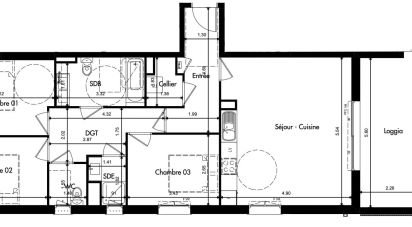 Apartment 4 rooms of 82 m² in Provins (77160)