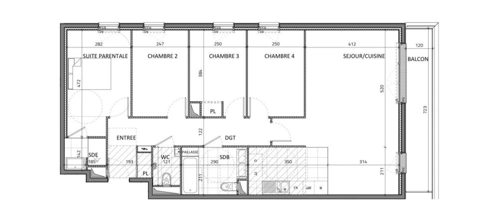 Appartement 5 pièces de 99 m² à Rueil-Malmaison (92500)
