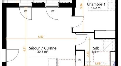 Appartement 2 pièces de 49 m² à Belley (01300)