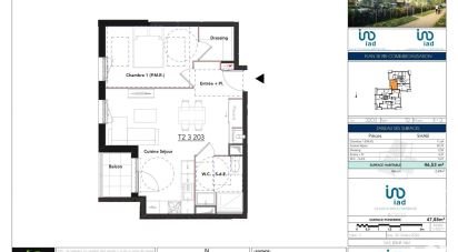 Appartement 2 pièces de 46 m² à Riorges (42153)