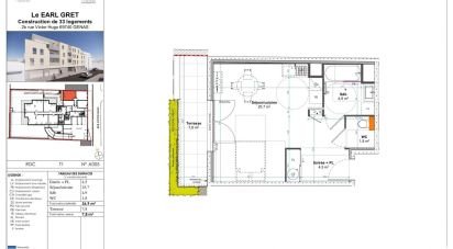 Appartement 1 pièce de 36 m² à Genas (69740)