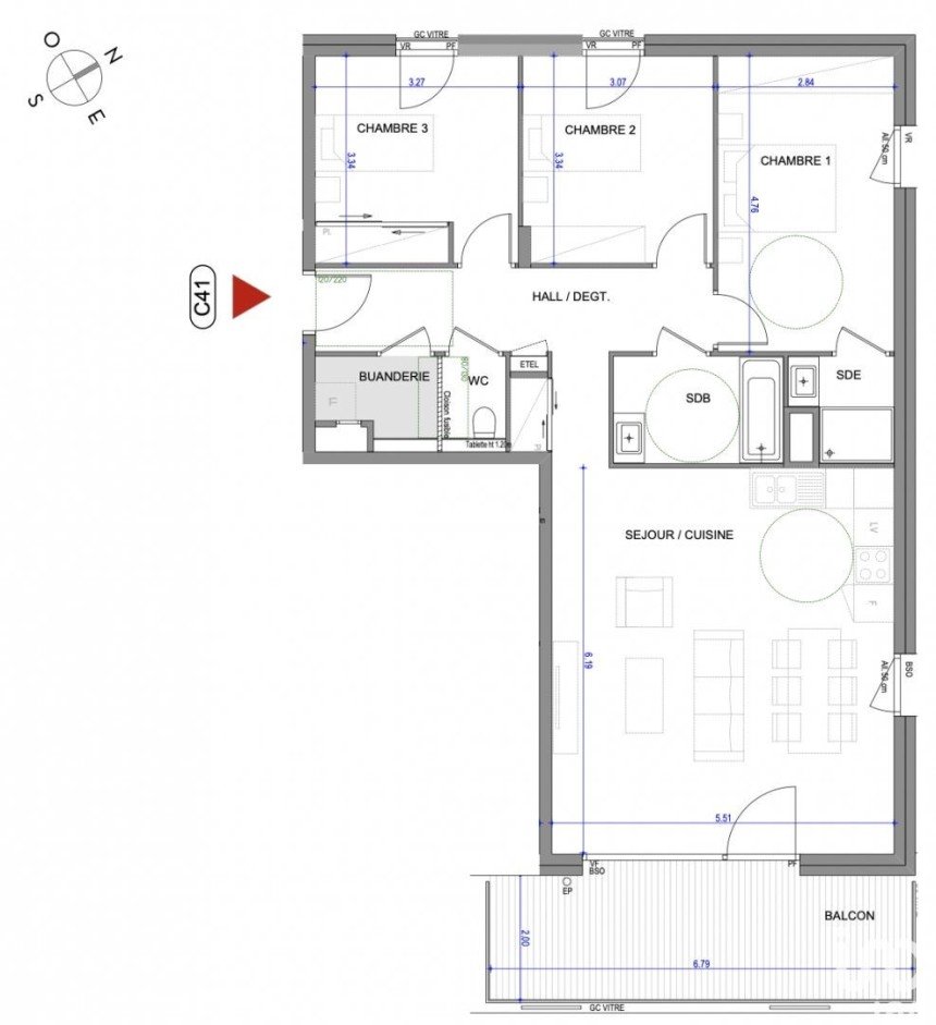 Apartment 4 rooms of 90 m² in Annecy (74000)