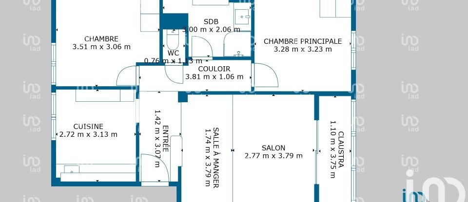 Apartment 3 rooms of 62 m² in Manosque (04100)
