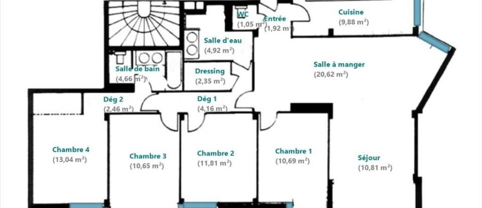 Appartement 5 pièces de 125 m² à LE CHESNAY-ROCQUENCOURT (78150)