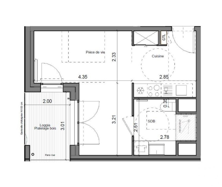 Appartement 1 pièce de 31 m² à La Norville (91290)