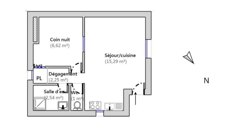 Appartement 1 pièce de 28 m² à Nice (06300)