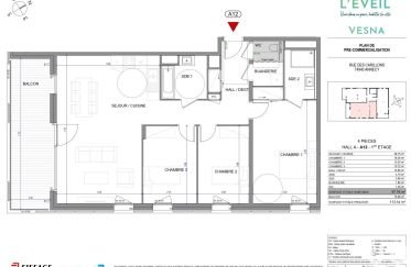 Appartement 4 pièces de 98 m² à Annecy-le-Vieux (74940)