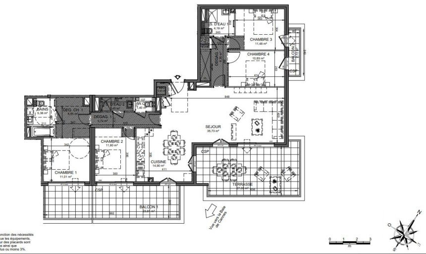Appartement 5 pièces de 130 m² à Le Cannet (06110)