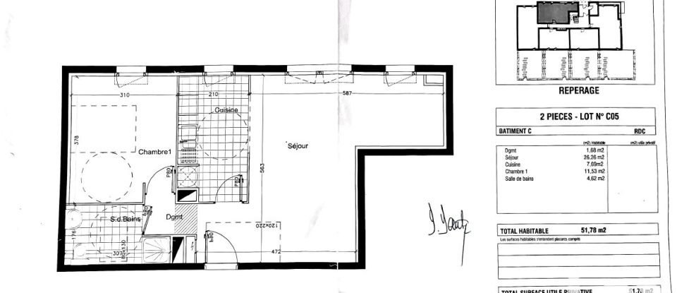 Apartment 2 rooms of 51 m² in Épernon (28230)