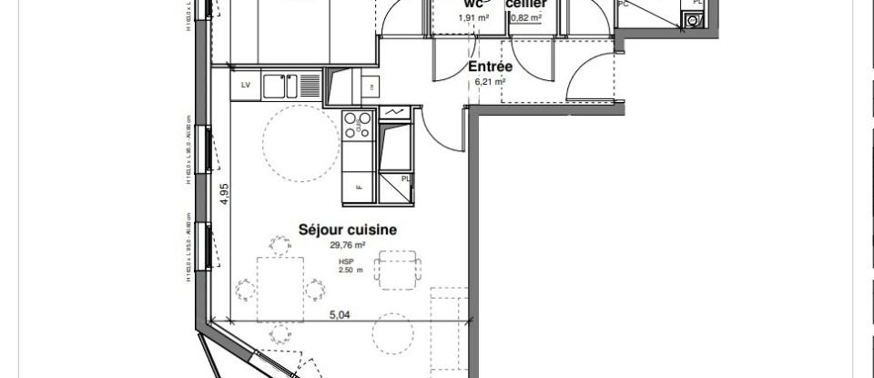 Apartment 3 rooms of 66 m² in Lorient (56100)