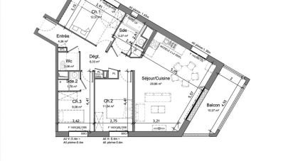 Appartement 4 pièces de 82 m² à Angers (49100)