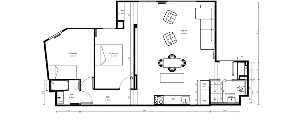 Appartement 4 pièces de 73 m² à Romainville (93230)