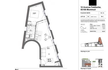 Appartement 2 pièces de 40 m² à Montreuil (93100)