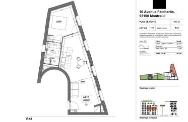 Appartement 2 pièces de 40 m² à Montreuil (93100)