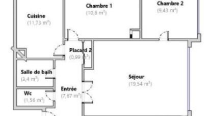 Apartment 3 rooms of 67 m² in Limoges (87100)