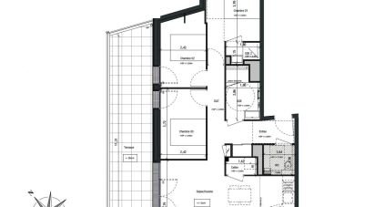 Apartment 4 rooms of 74 m² in Vannes (56000)