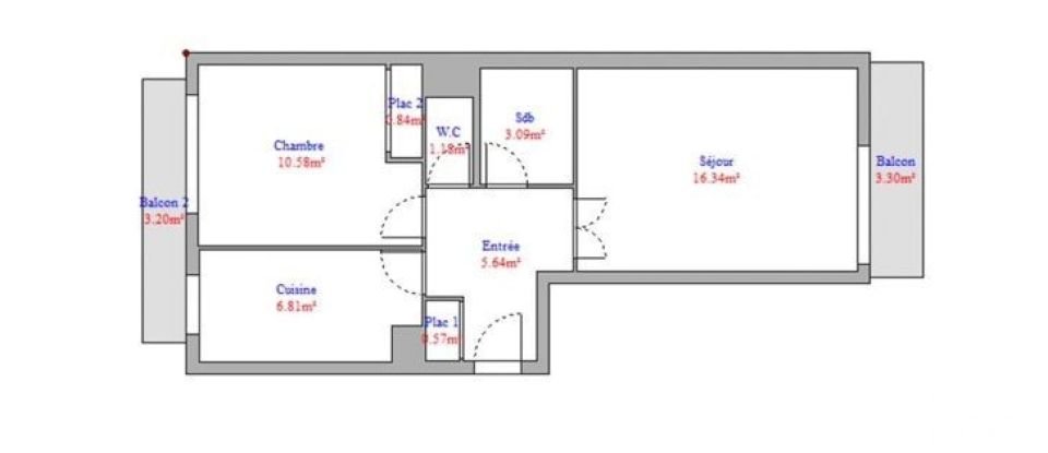 Appartement 2 pièces de 45 m² à Gagny (93220)