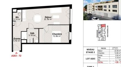 Apartment 2 rooms of 48 m² in Reims (51100)