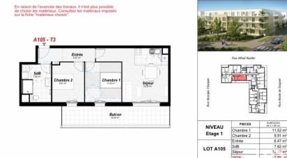 Appartement 3 pièces de 58 m² à Bezannes (51430)