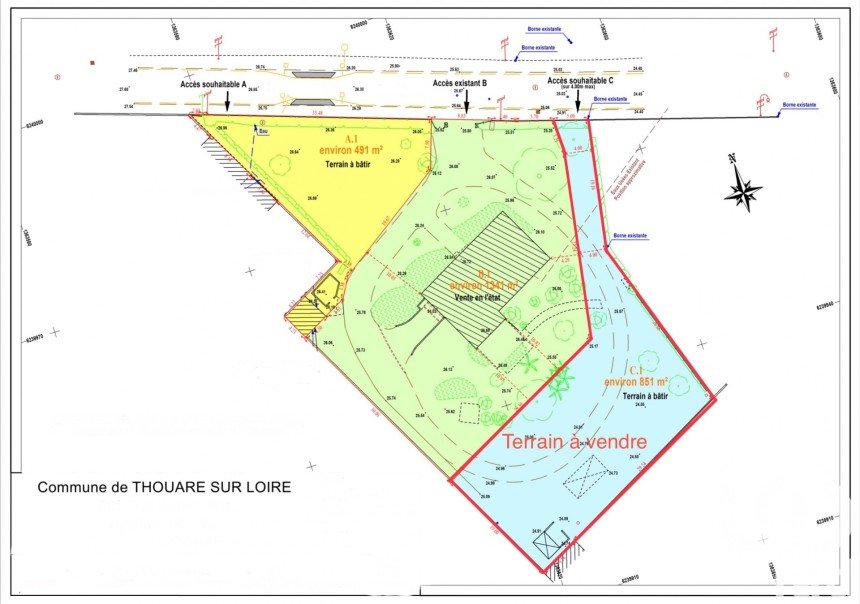 Land of 851 m² in Thouaré-sur-Loire (44470)