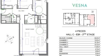 Appartement 4 pièces de 90 m² à Annecy (74000)