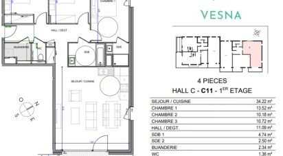 Appartement 4 pièces de 91 m² à Annecy (74000)