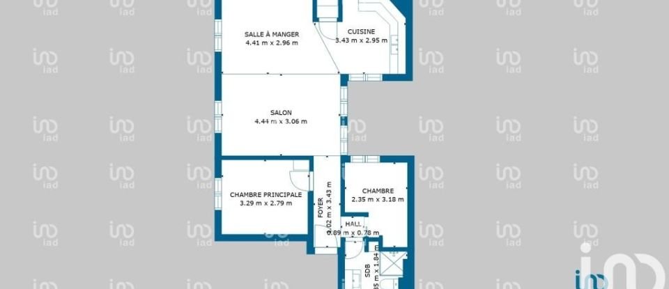 Appartement 3 pièces de 59 m² à Paris (75011)