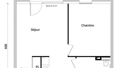 Apartment 2 rooms of 46 m² in Bonneville (74130)