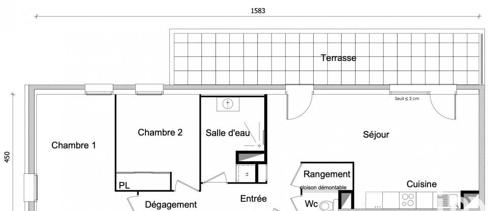 Apartment 3 rooms of 66 m² in Bonneville (74130)