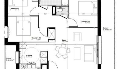 Apartment 4 rooms of 69 m² in Melun (77000)