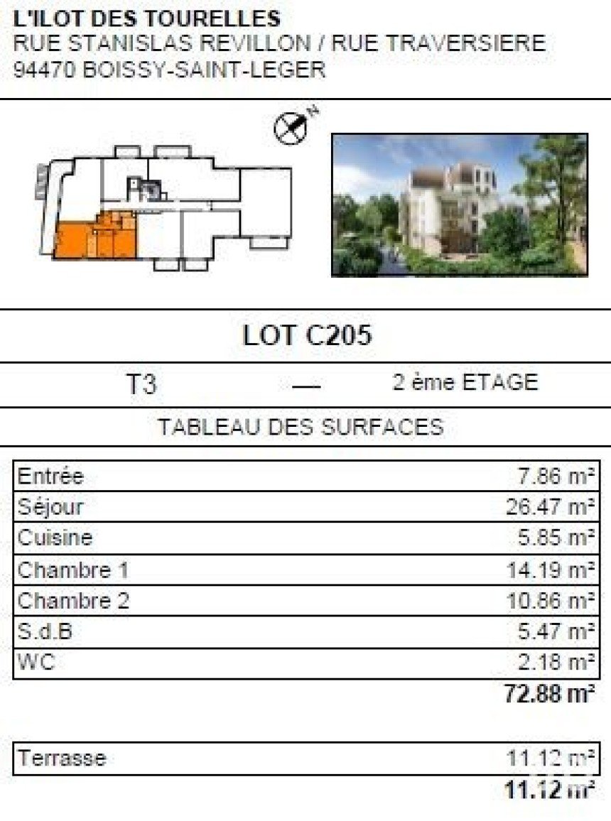 Appartement 3 pièces de 72 m² à Boissy-Saint-Léger (94470)