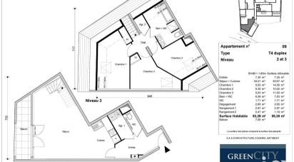 Duplex 4 rooms of 83 m² in Arpajon (91290)