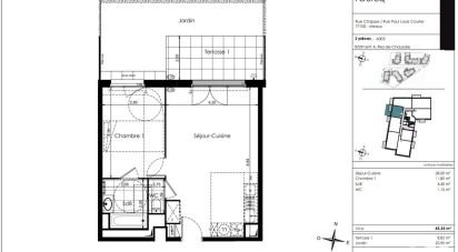 Appartement 2 pièces de 45 m² à Meaux (77100)