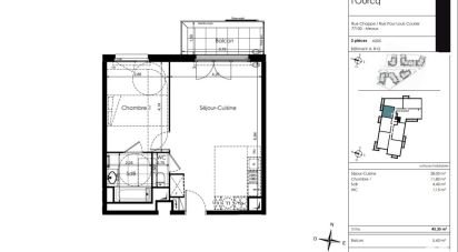 Appartement 2 pièces de 45 m² à Meaux (77100)