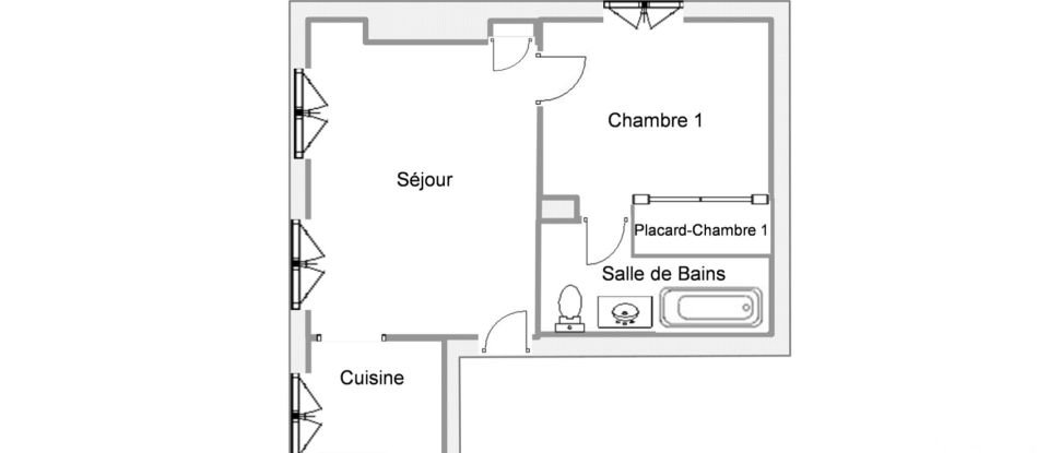 Appartement 2 pièces de 32 m² à Paris (75020)