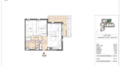 Appartement 3 pièces de 64 m² à Marseille (13008)