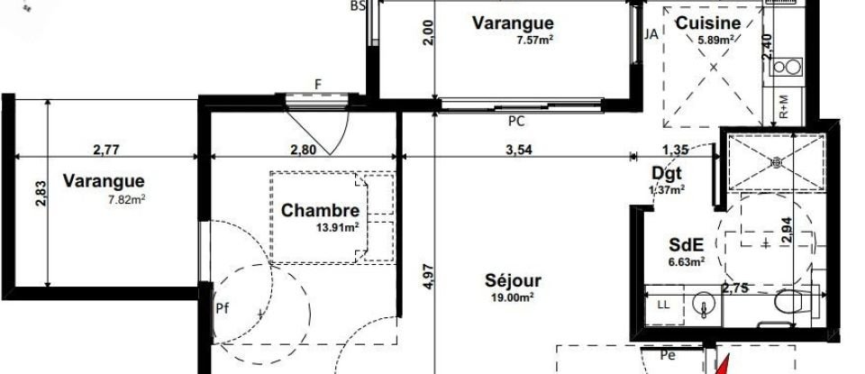 Appartement 2 pièces de 47 m² à Le Tampon (97430)