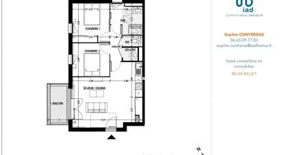 Apartment 3 rooms of 64 m² in Belin-Béliet (33830)