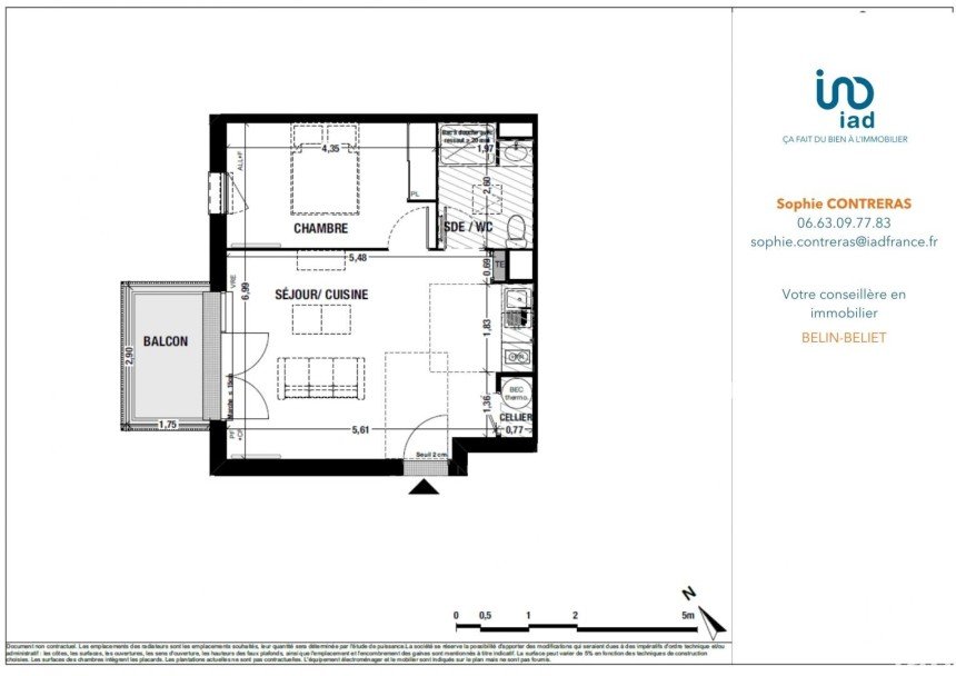 Appartement 2 pièces de 43 m² à Belin-Béliet (33830)