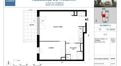 Apartment 2 rooms of 45 m² in Les Herbiers (85500)