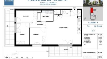 Appartement 4 pièces de 81 m² à Les Herbiers (85500)